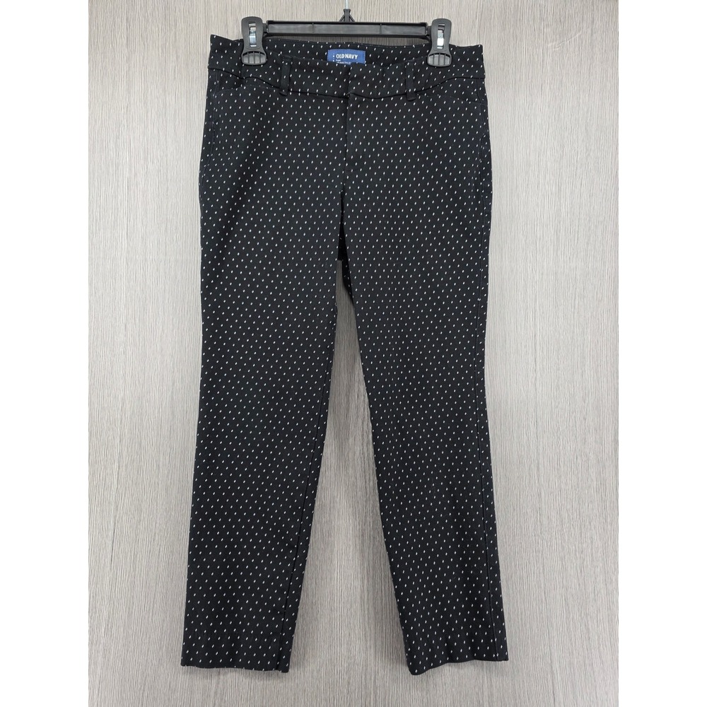 Old Navy Pixie Skinny Crop Mid Rise Geometric Black Pants Womens 8
